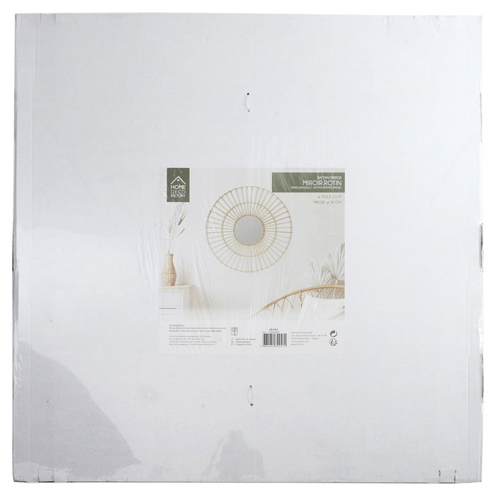 Home Deco Factory Espejo Ratán Natural 75 cm