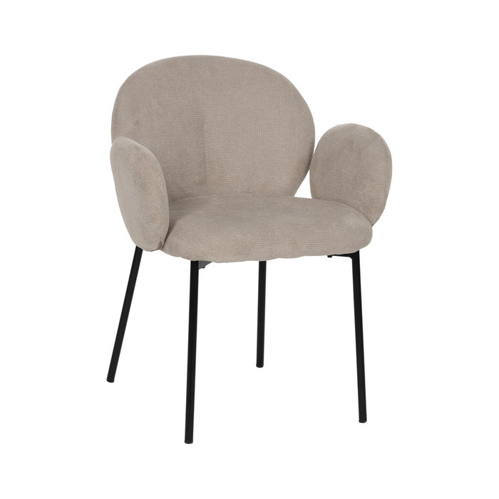 Silla Beige Tejido-Metal 66 X 60 X 79 cm (Set de 2)