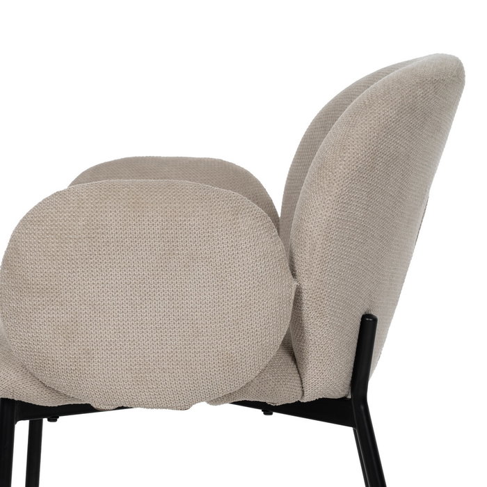 Silla Beige Tejido-Metal 66 X 60 X 79 cm (Set de 2)
