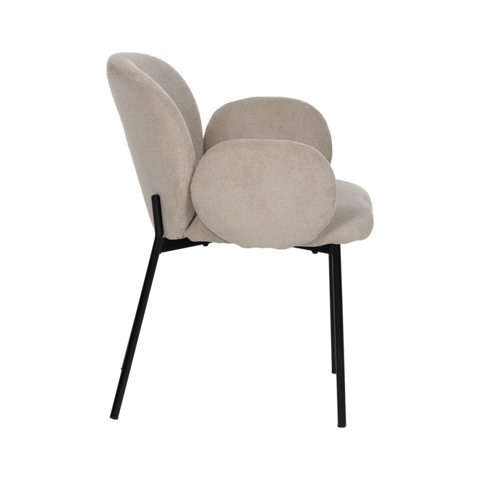 Silla Beige Tejido-Metal 66 X 60 X 79 cm (Set de 2)