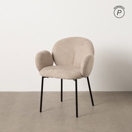 Silla Beige Tejido-Metal 66 X 60 X 79 cm (Set de 2)
