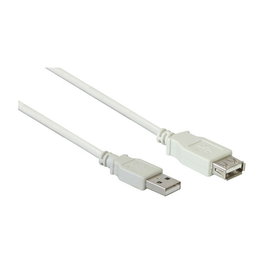GoodConnections - Cable de extensión USB 2.0, conector A a hembra A, color gris, 5 metros, para PC, ordenador, portátil, impresora, disco duro externo, ampliar distancia