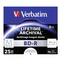 Verbatim M-Disc BD-R Blu-Ray 25GB 4x Imprimible (5 Pack Jewel Case)