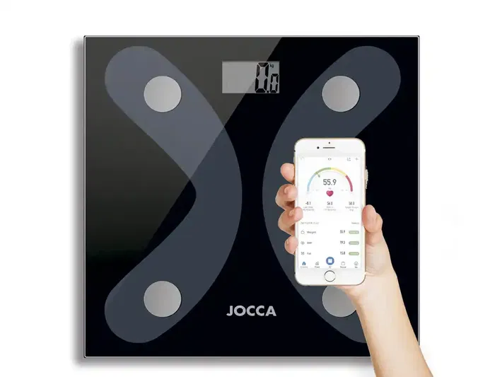 Báscula de Baño Jocca 1440/ Análisis Corporal/ Bluetooth/ Hasta 180kg/ Negro