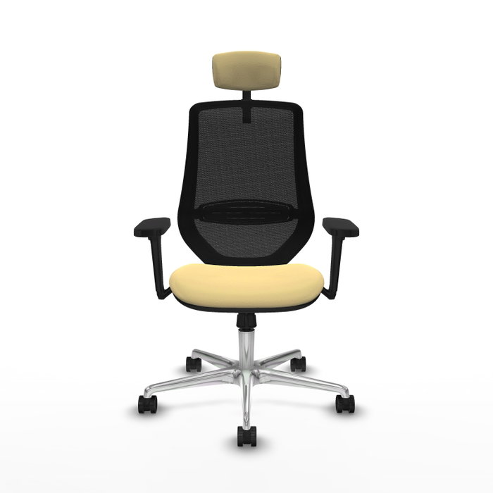 PIQUERAS Y CRESPO Silla de oficina Mardos con mecanismo Sincro, Crema y Negro