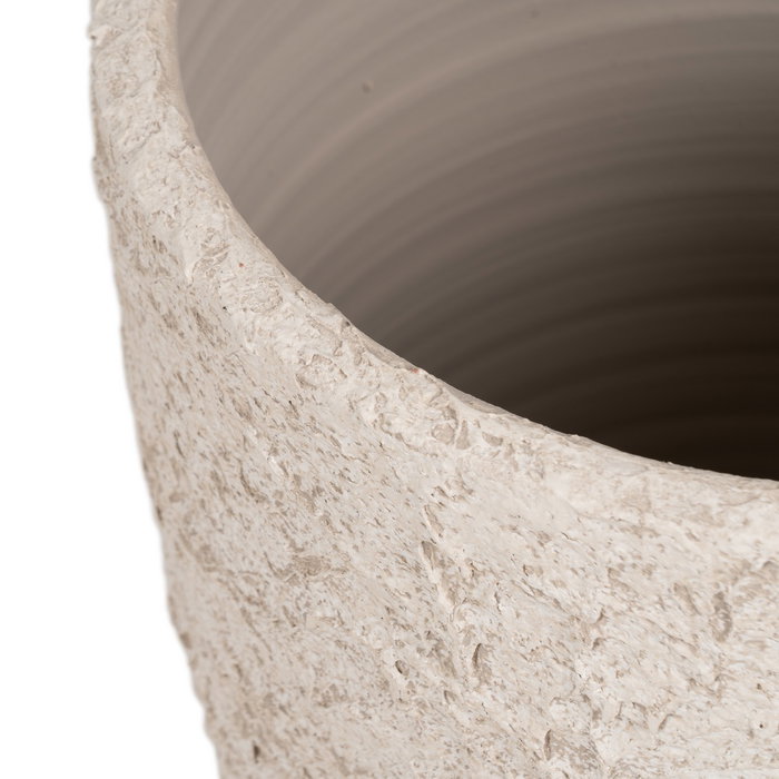 Macetero Blanco Rústico Cerámica 40 X 40 X 50 cm