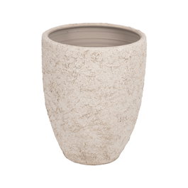 Macetero Blanco Rústico Cerámica 40 X 40 X 50 cm
