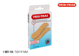 Tris-Tras Set 10 Tiras Adhesivas Hemostáticas 7,4 x 1,8 x 12,8 cm (36 Unidades)