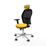 PIQUERAS Y CRESPO Silla de oficina Jorquera con mecanismo Sincro/Traslack, Amarillo y Negro
