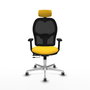 PIQUERAS Y CRESPO Silla de oficina Jorquera con mecanismo Sincro/Traslack, Amarillo y Negro