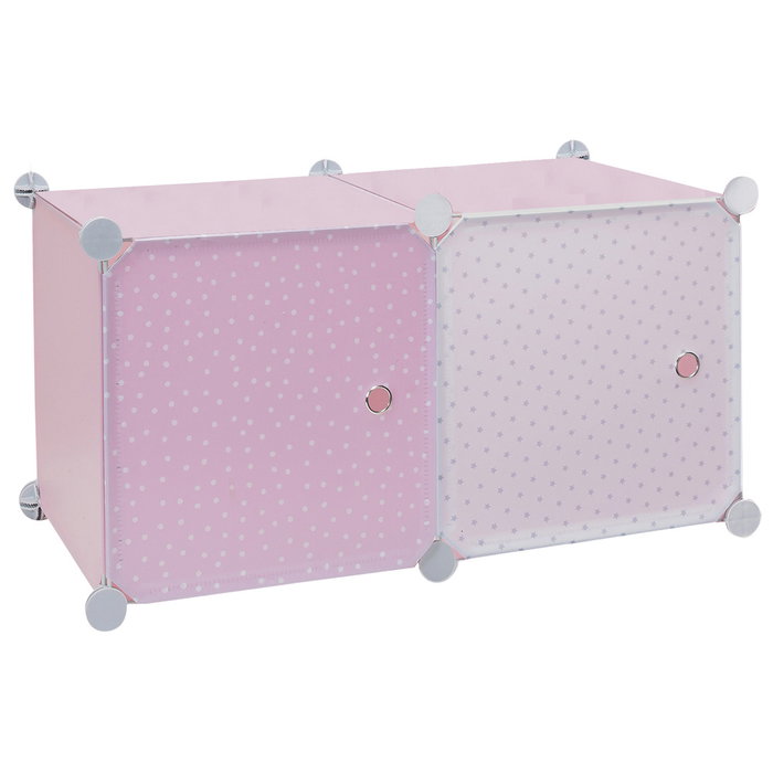 Home Deco Kids Estantería Modular Vallee Outlet 2 Cubos Rosa Puerta 30x30x30cm