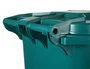Q-connect Papelera Contenedor de Plástico con Tapa y Ruedas, Verde, 240 Litros, 1040x620x610 mm