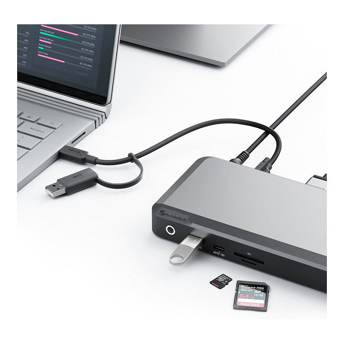 Alogic DX3 Triple 4K Display Docking Station 100W USB-C Space Gray