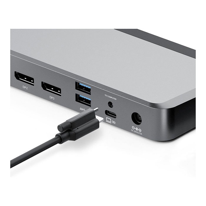 Alogic DX3 Triple 4K Display Docking Station 100W USB-C Space Gray
