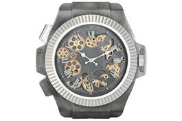 DKD Home Decor Reloj de Pared de Hierro Plateado y Negro
