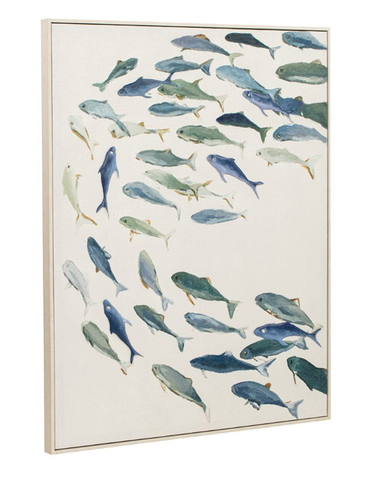 DKD Home Decor Cuadro Lienzo de Peces Surtido de 2 Piezas (82x102 cm)