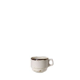 STEELITE Taza de Café CRAFT Blanco, 10 cl, Taza Apilable para Vajilla, Esmaltado Artesanal, Decorada, Alta Calidad, Apta Lavavajillas y Microondas (Set de 12)