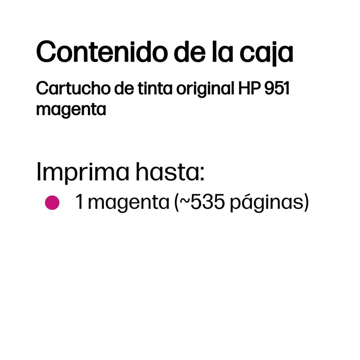 HP Cartucho de Tinta 951 Magenta Original