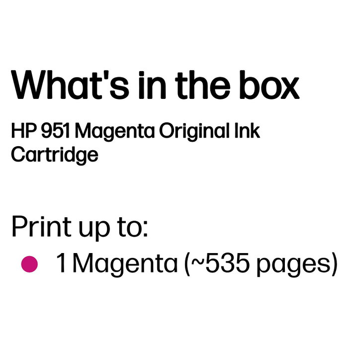 HP Cartucho de Tinta 951 Magenta Original