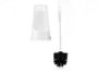 Berilo Escobillero Alto para Baño, Blanco y Negro, 38 cm de Alto, 12.5x12.5 cm (Ancho x Largo) (Set de 24)