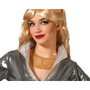 Atosa Collar de malla dorado para mujer estilo disco años 70
