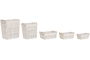 DKD Home Decor Cesta Ropa Shabby Blanco Natural 32 x 51 x 42 cm Set de 5