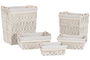 DKD Home Decor Cesta Ropa Shabby Blanco Natural 32 x 51 x 42 cm Set de 5