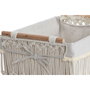 DKD Home Decor Set de 5 Cestas de Ropa Macramé y Metal Blanco