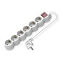 Regleta de 6 tomas de corriente con interruptor, 1,5 m, Blanco
