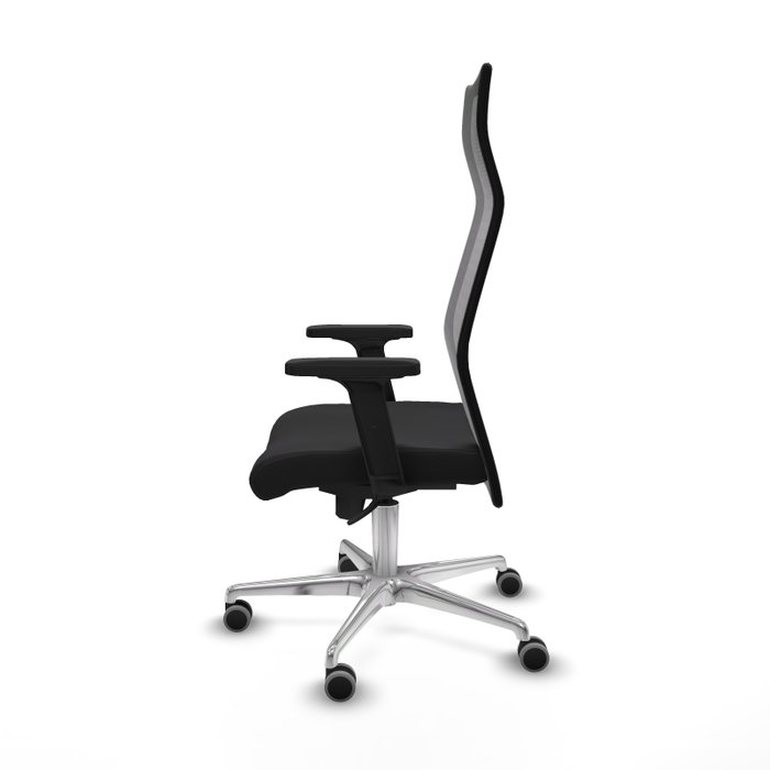PIQUERAS Y CRESPO Sillón Albacete con Mecanismo Sincro y Base de Aluminio, Negro