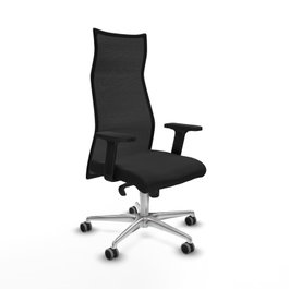PIQUERAS Y CRESPO Sillón Albacete con Mecanismo Sincro y Base de Aluminio, Negro