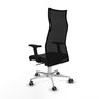PIQUERAS Y CRESPO Sillón Albacete con Mecanismo Sincro y Base de Aluminio, Negro
