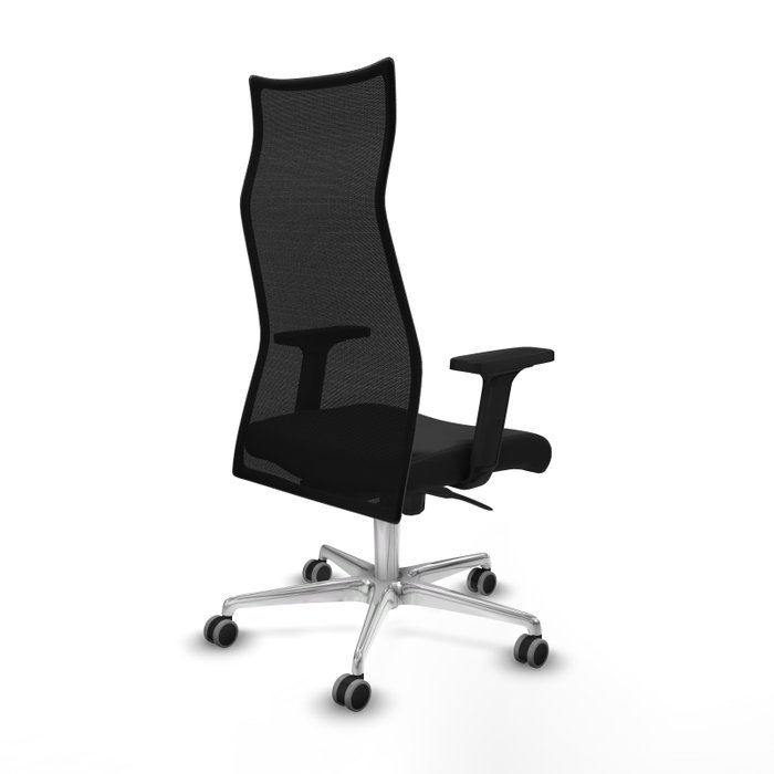 PIQUERAS Y CRESPO Sillón Albacete con Mecanismo Sincro y Base de Aluminio, Negro