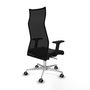 PIQUERAS Y CRESPO Sillón Albacete con Mecanismo Sincro y Base de Aluminio, Negro