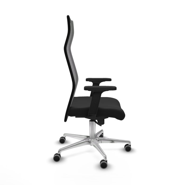 PIQUERAS Y CRESPO Sillón Albacete con Mecanismo Sincro y Base de Aluminio, Negro
