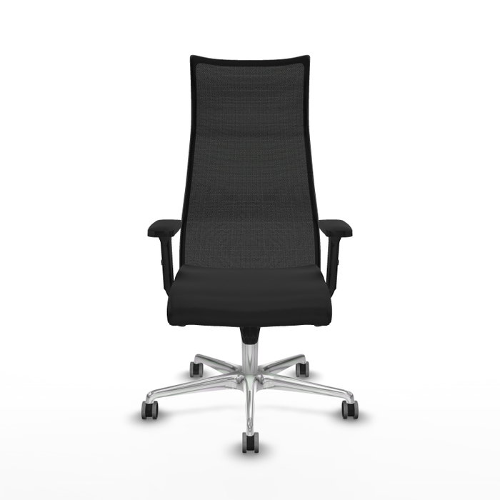 PIQUERAS Y CRESPO Sillón Albacete con Mecanismo Sincro y Base de Aluminio, Negro