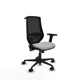 PIQUERAS Y CRESPO Silla de oficina Mardos con mecanismo Sincro, Gris claro y Negro