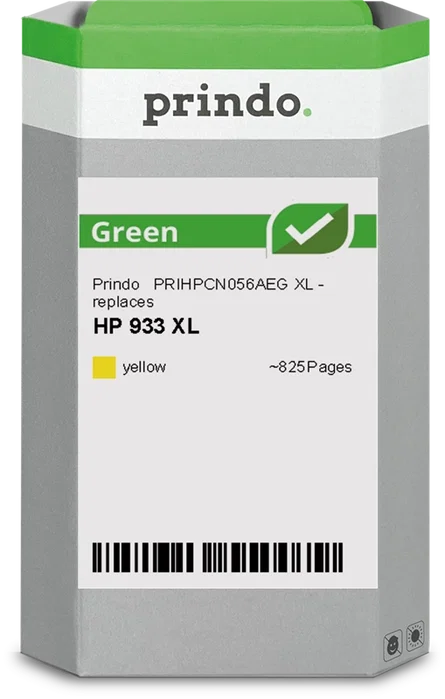 Prindo Green XL Cartucho de Tinta Amarillo Compatible con HP 933 XL, 825 Páginas Prindo Green XL Cartucho de Tinta Amarillo Compatible con HP 933 XL, 825 Páginas