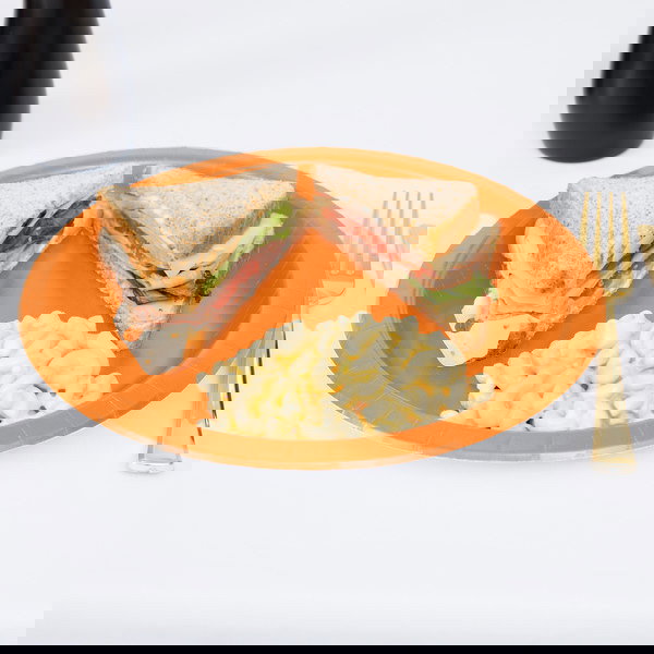 Algon Set 10 Platos Cartón Naranja Soja 20 cm (36 Unidades)