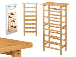 Kinvara Botellero de Bambú para 27 Botellas, Estantería o Alacena para Vino, Dimensiones 100.5x41x4.5 cm, Color Natural