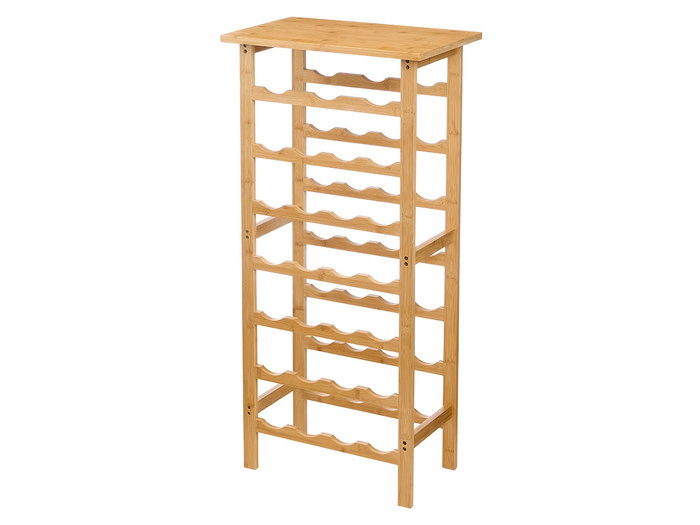 Kinvara Botellero de Bambú para 27 Botellas, Estantería o Alacena para Vino, Dimensiones 100.5x41x4.5 cm, Color Natural