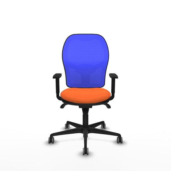 PIQUERAS Y CRESPO Silla de oficina Jorquera con mecanismo Sincro, Tela Naranja y Malla Azul PIQUERAS Y CRESPO Silla de oficina Jorquera con mecanismo Sincro, Tela Naranja y Malla Azul