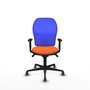 PIQUERAS Y CRESPO Silla de oficina Jorquera con mecanismo Sincro, Tela Naranja y Malla Azul