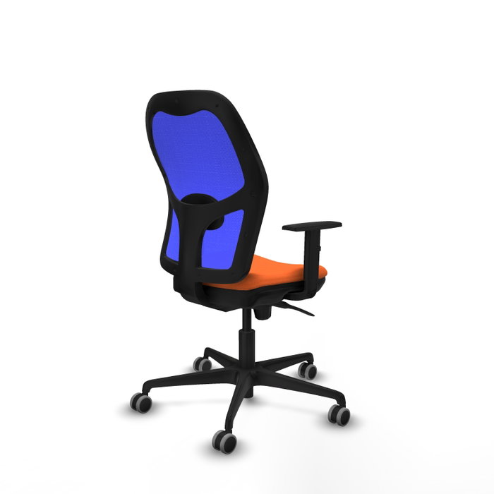 PIQUERAS Y CRESPO Silla de oficina Jorquera con mecanismo Sincro, Tela Naranja y Malla Azul PIQUERAS Y CRESPO Silla de oficina Jorquera con mecanismo Sincro, Tela Naranja y Malla Azul