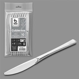 Best Products Cuchillo Reutilizable Color Plata 20 cm 10 Unidades