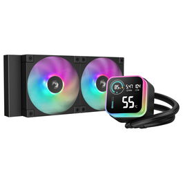 DeepCool LQ240 Kit de Refrigeración Líquida para CPU, Radiador de 240mm 12cm, 2 Ventiladores Negros con LED, PWM, Compatible Intel/AMD
