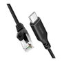 LogiLink Cable Ethernet USB 3.2 C/M a RJ45/M, 1 Gbps, 5 m, negro/gris