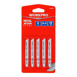 Workpro Juego de 5 Hojas de Sierra de Calar para Metal Bimetálica T118BF Dientes HSS Cuerpo HCS
