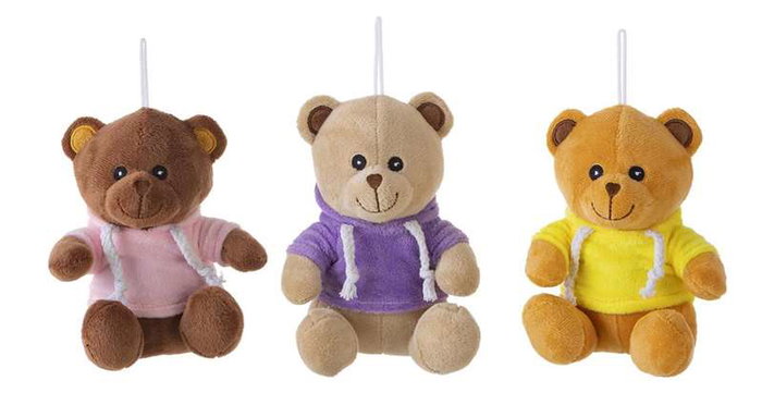 Creaciones Llopis Oso de peluche de 16 cm con sudadera, colores surtidos (6 unidades)