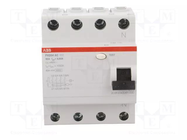 ABB FH204AC-63/0.03 Interruptor Diferencial 4 Polos 63A 30mA